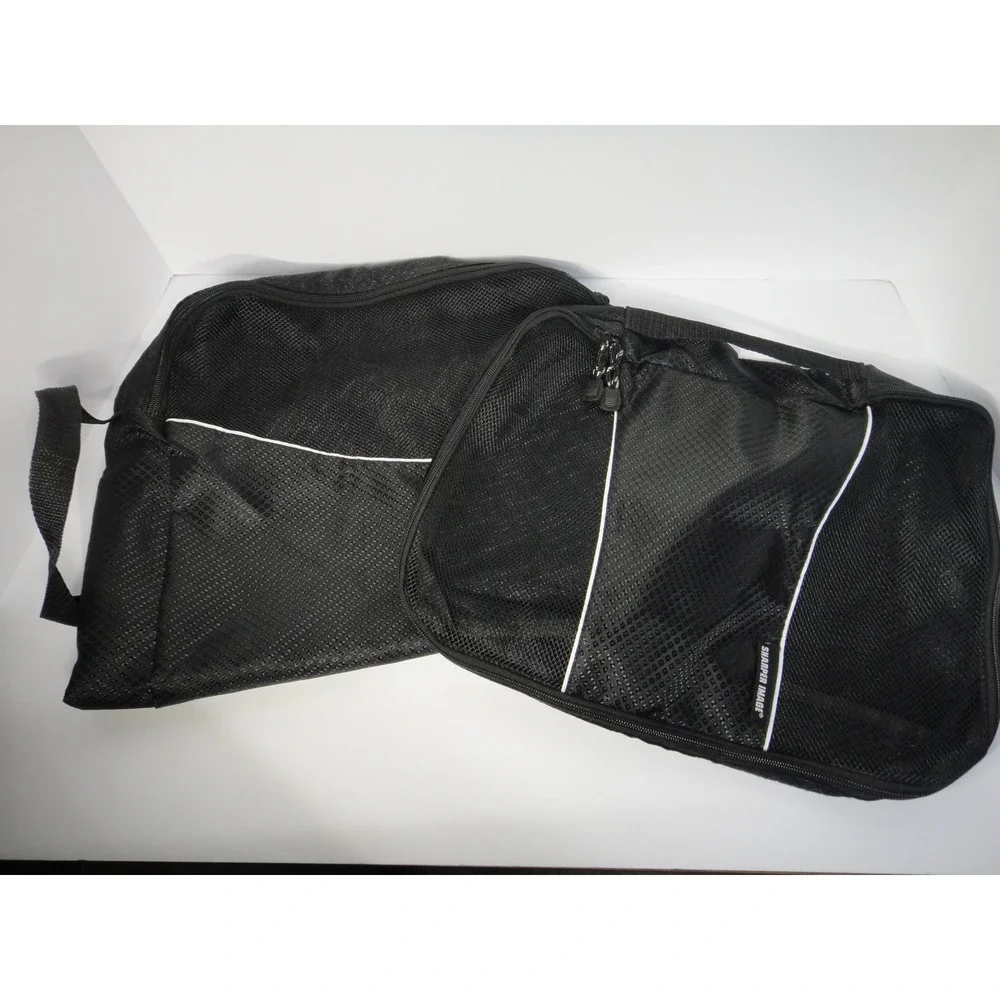 Sharper Image Black Mesh Travel Packing Cubes Set of 2 Luggage Organizer Bags
